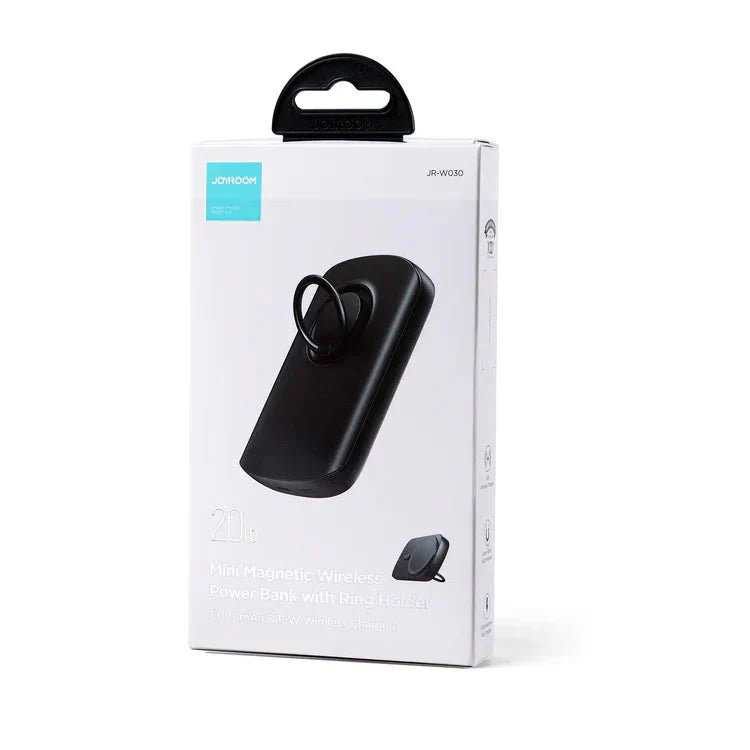 Joyroom 20W 6000mah Mini magnetic wireless power bank with ring - Black