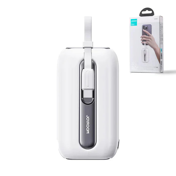 Joyroom 22.5W mini Power Bank with Dual Cables 10000mAh - White