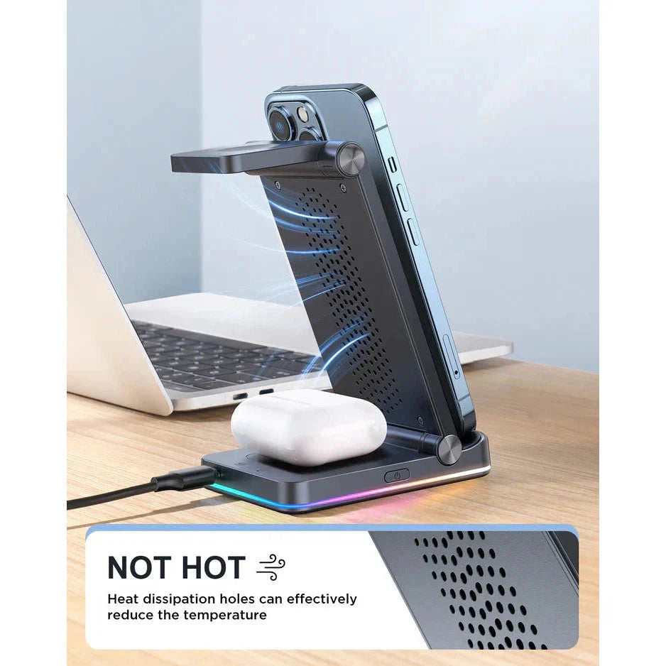 Joyroom 3 in 1 Magnetic Charging Station for phone for watch for earphone