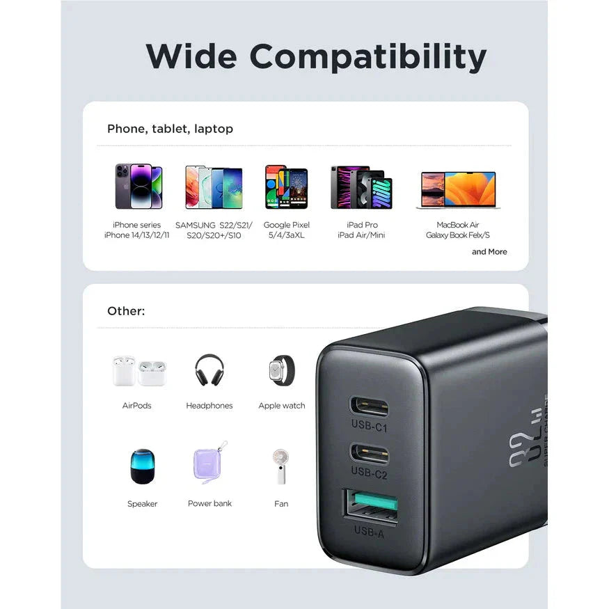 Joyroom 32W 2PD+QC Mini Intelligent Fast Charger - Dual Ports for Quick Charging