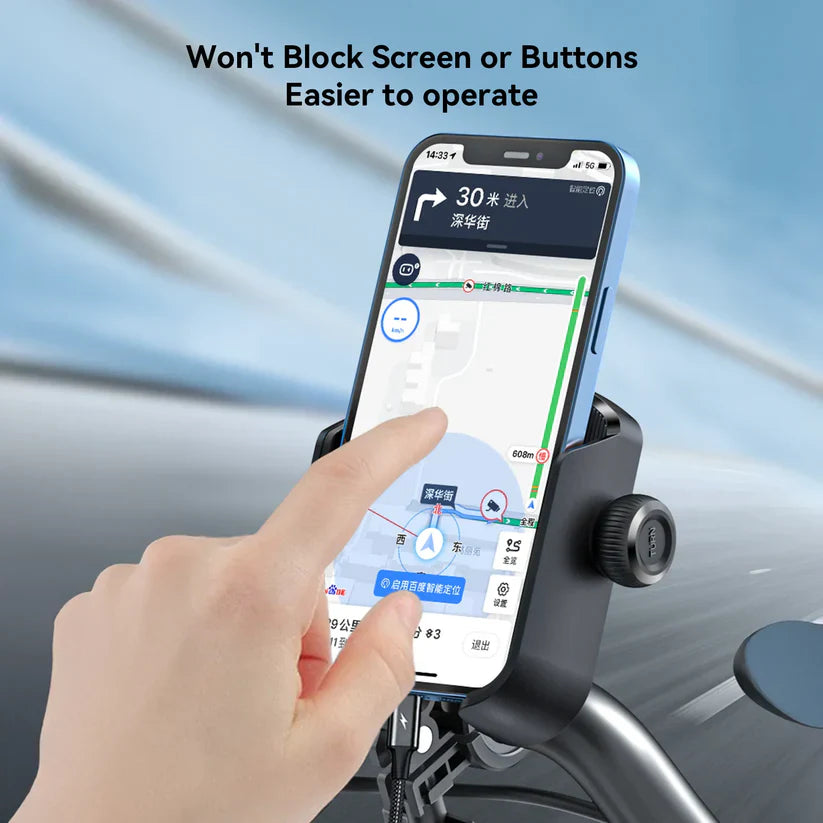 Joyroom Bike Phone Mount Holder – Universal Handlebar Clip, Black