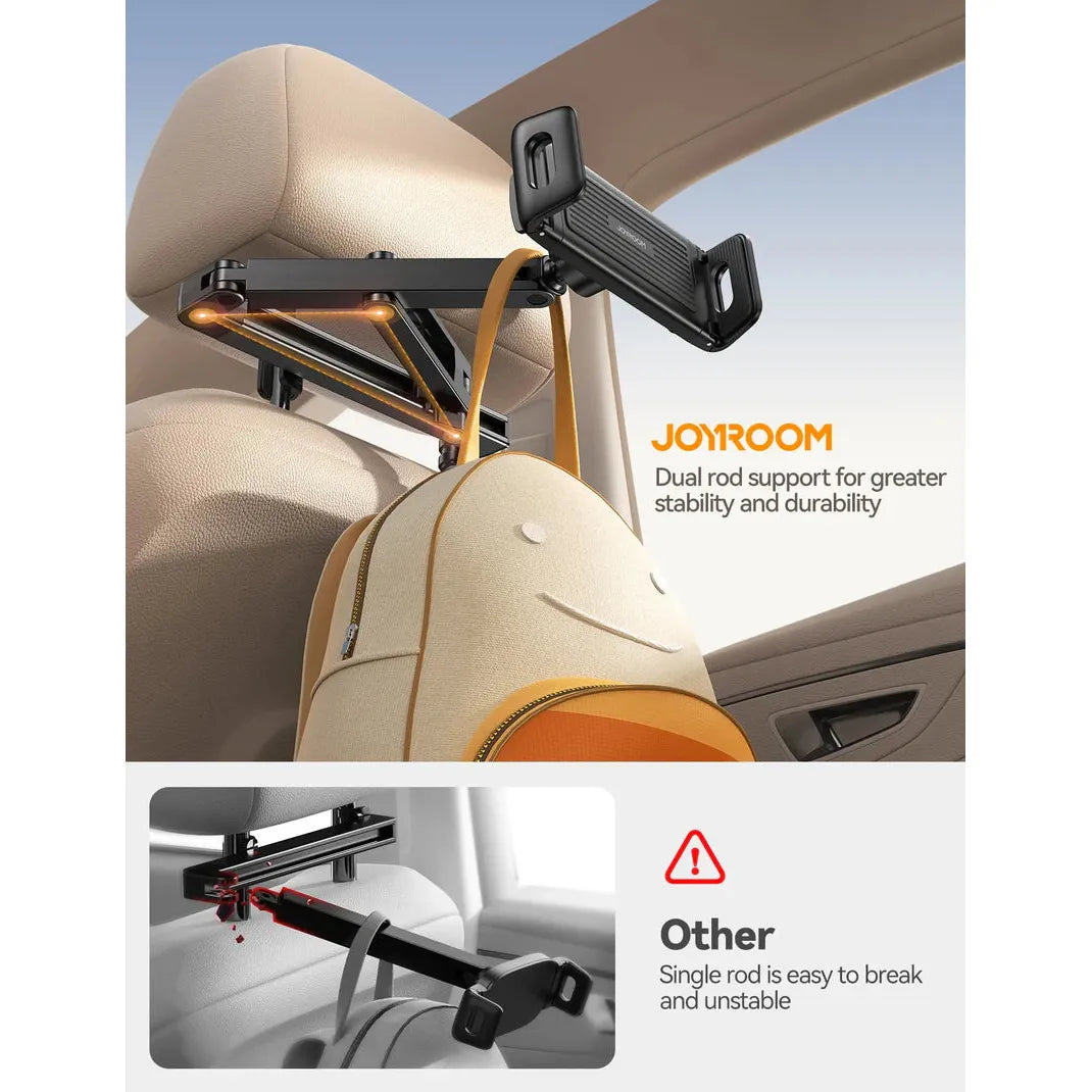 Joyroom Car Headrest Tablet Holder – Adjustable Mount, Black