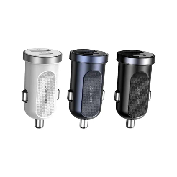Joyroom Mini Dual-Port 30W Smart Car Charger PD+QC3.0 - White
