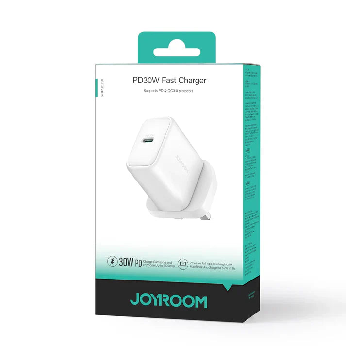 Joyroom PD 30W Compact Fast Charger – UK Plug, White