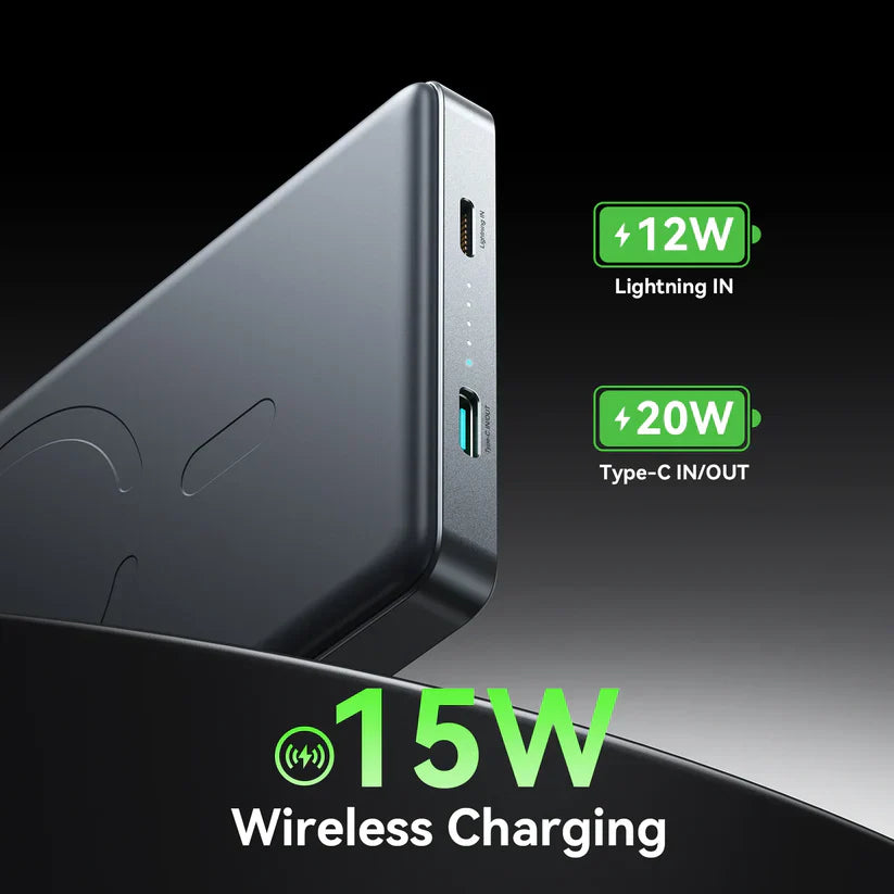 Joyroom Pro 10000mAh Ultra-Slim Magnetic Wireless Power Bank – 20W, Space Grey