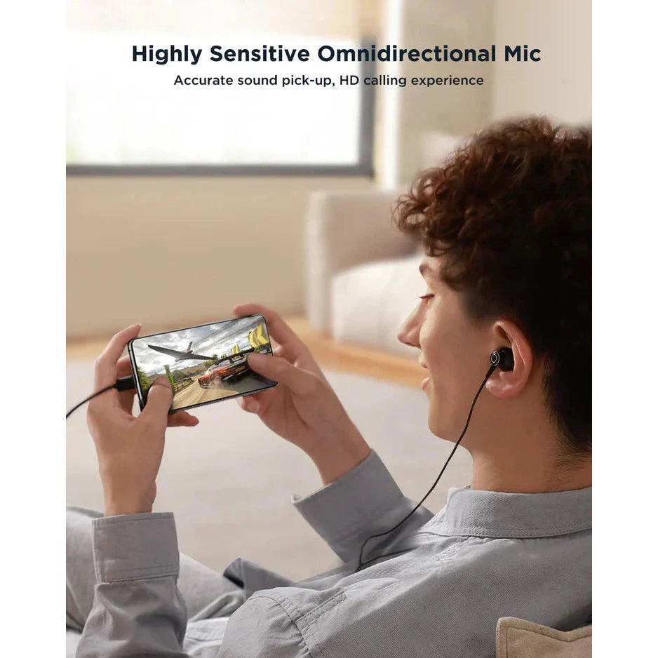 Joyroom Type c Series Half In-Ear Wired Earphones - Black