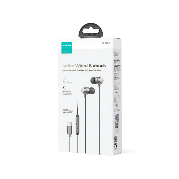 Joyroom Type c Series In-Ear Metal Wired Earbuds - Black