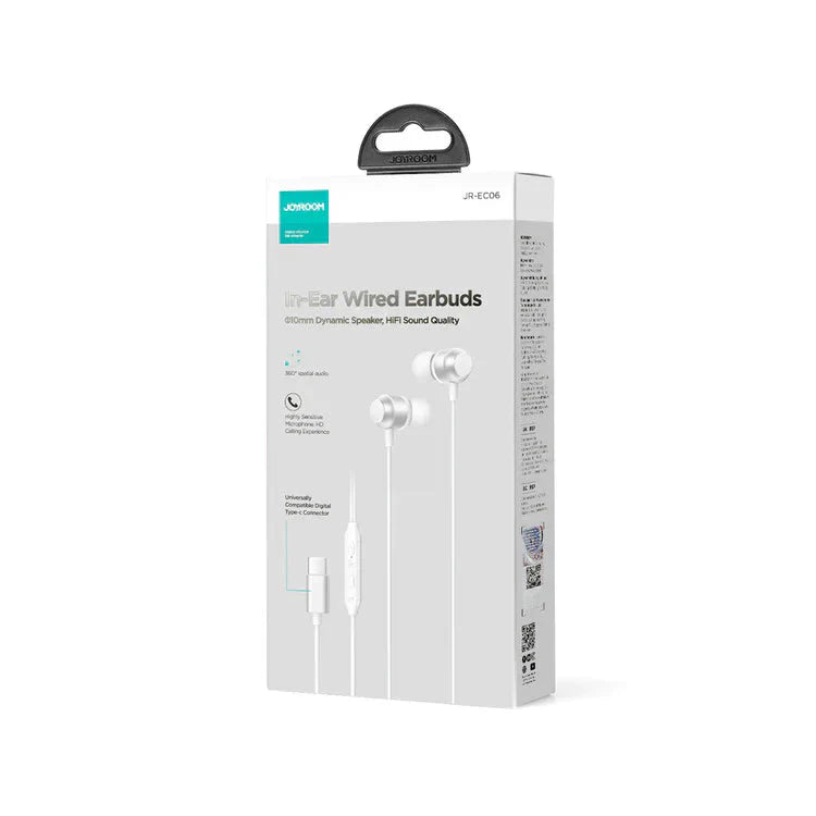 Joyroom Type c Series In-Ear Metal Wired Earbuds - White