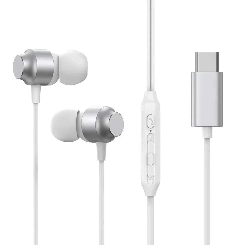 Joyroom Type c Series In-Ear Metal Wired Earbuds - White