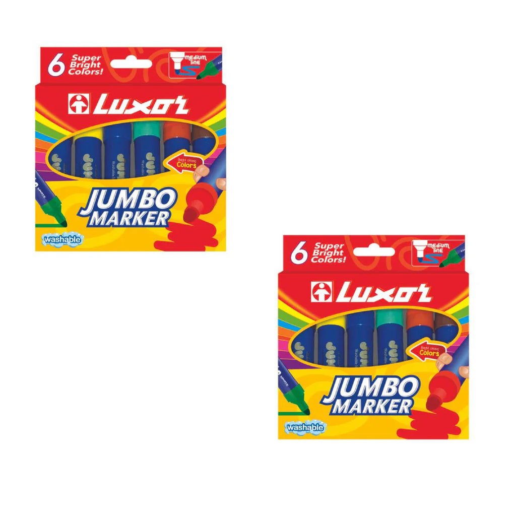 Luxor Jumbo Marker Assorted Set Of 6 Markers Set Of 2