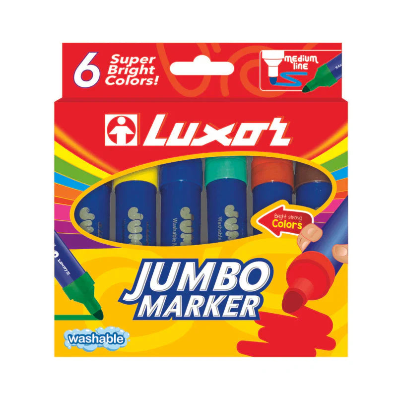 Luxor Jumbo Marker Assorted Set Of 6 Markers Set Of 2