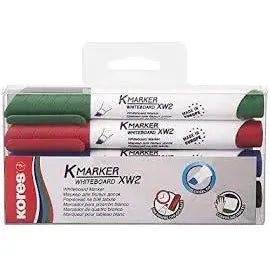 KORES WHITE BOARD MARKER CHISEL TIP SET/4