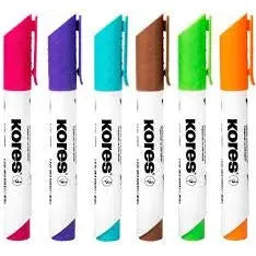 KORES WHITE BOARD MARKER CHISEL TIP SET/6