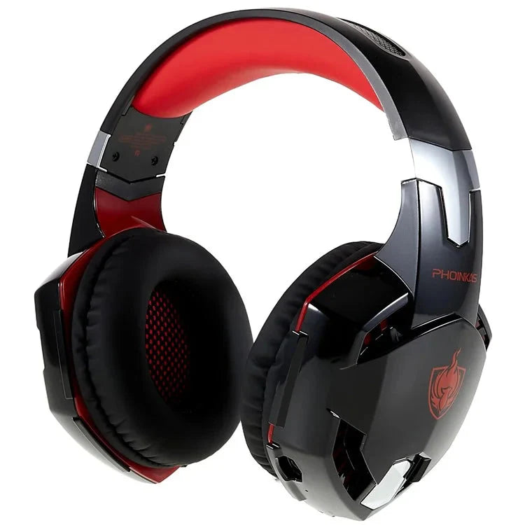 KOTION EACH G2000BT Stereo Gaming Headset Noise Cancelling Over Ear Headphones with Detachable Mic - Red