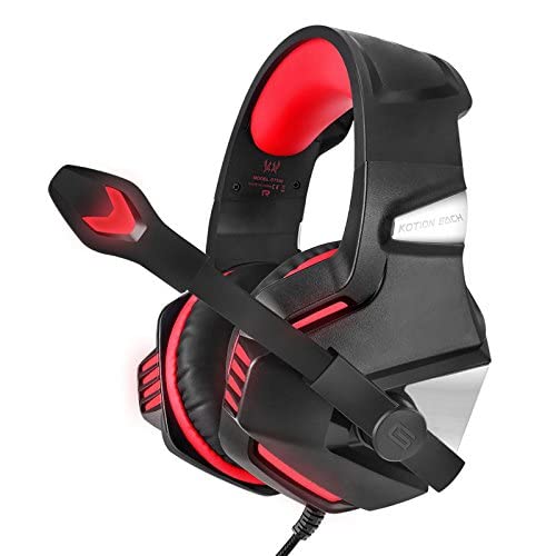 Kotion Each G7500 Computer Gaming Stereo Headset Earphone Multimedia LED With Mic - Red