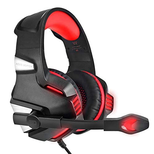 Kotion Each G7500 Computer Gaming Stereo Headset Earphone Multimedia LED With Mic - Red