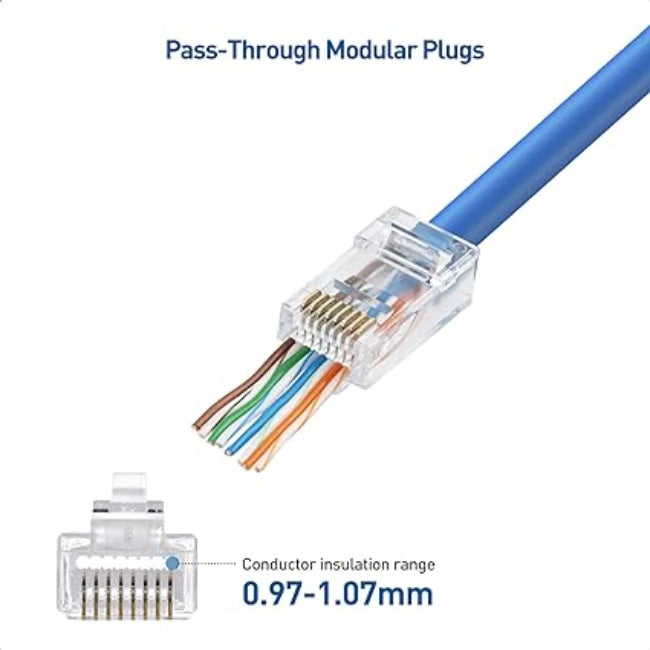 KUWES CAT.6 Pass Through RJ45 EZ Plug (Pack of 25)