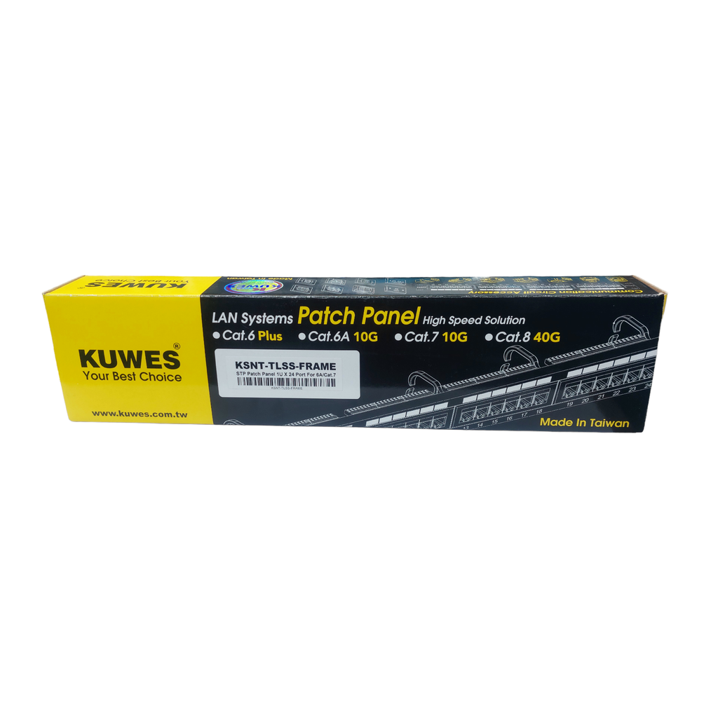 KUWES CAT.6A/7 24 Port Patch Panel STP Frame 1U