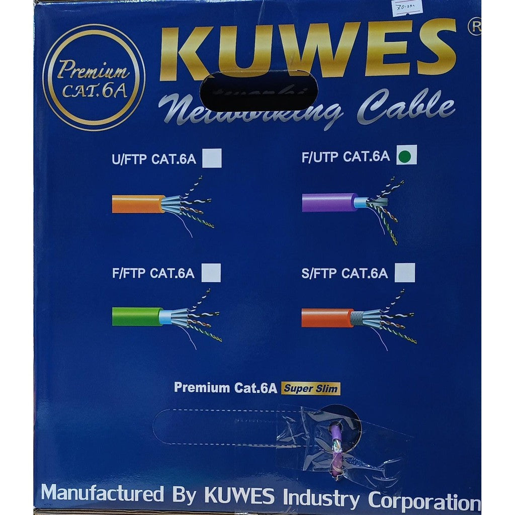 KUWES SLIM CAT6A UTP PURE PURPLE COPPER 305MTR