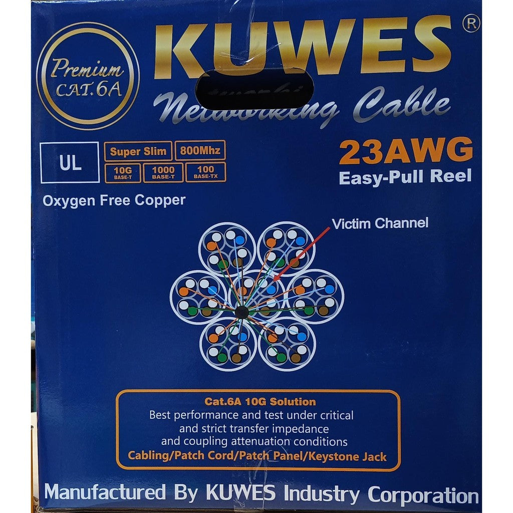 KUWES SLIM CAT6A UTP PURE PURPLE COPPER 305MTR