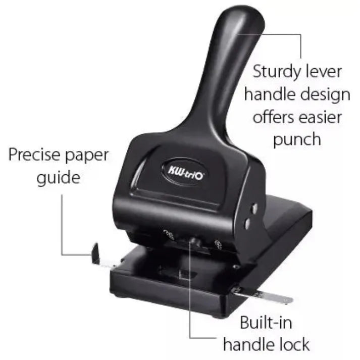 KW-TRIO-HEAVY DUTY 2-HOLE PUNCH, CAPACITY 65 SHEETS, BLACK 093Y0