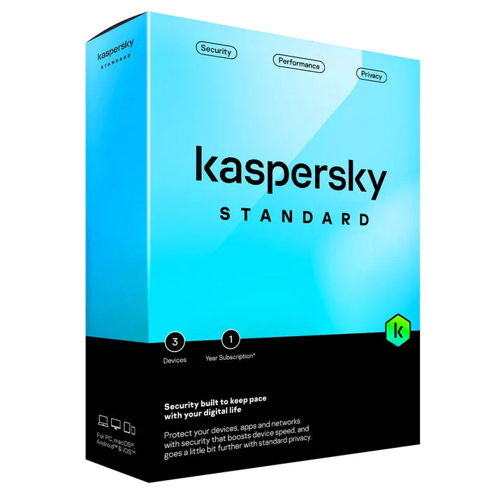 Kaspersky Standard Antivirus 2025 – 3 Devices, 1 Year Subscription