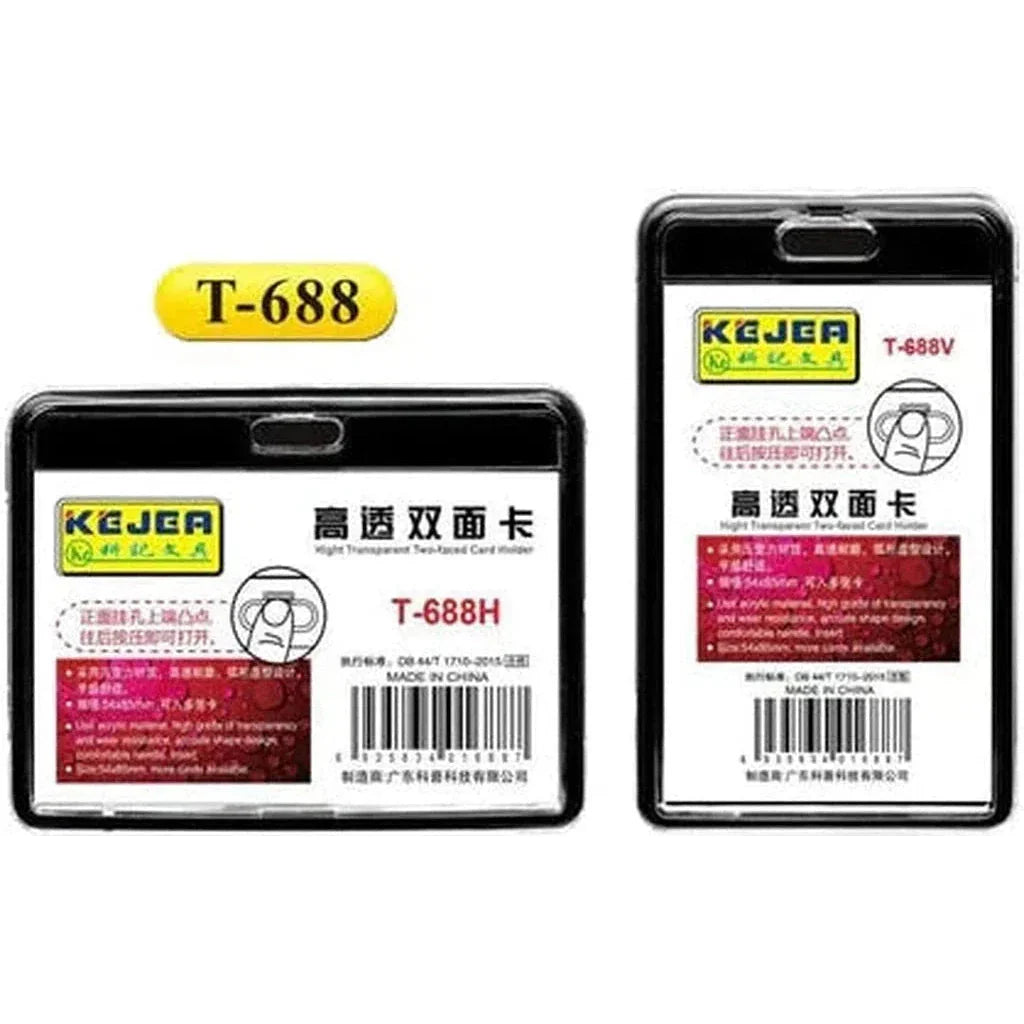 Kejea T-688 High Transparent Two-Faced Card Holder Vertical 54x85mm