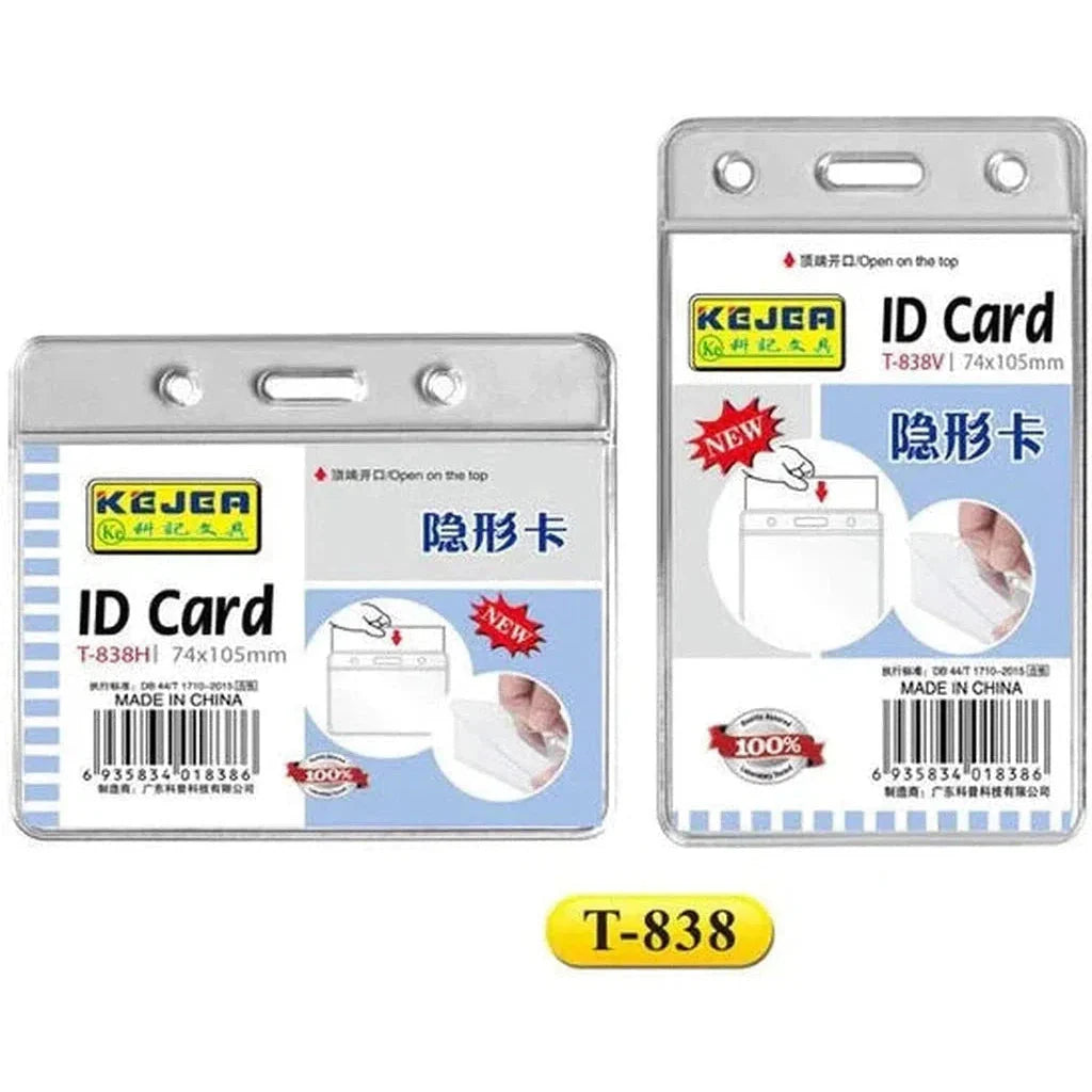 Kejea T-838 Id Card Holder Clear - Horizontal 105x74mm 100 Pcs