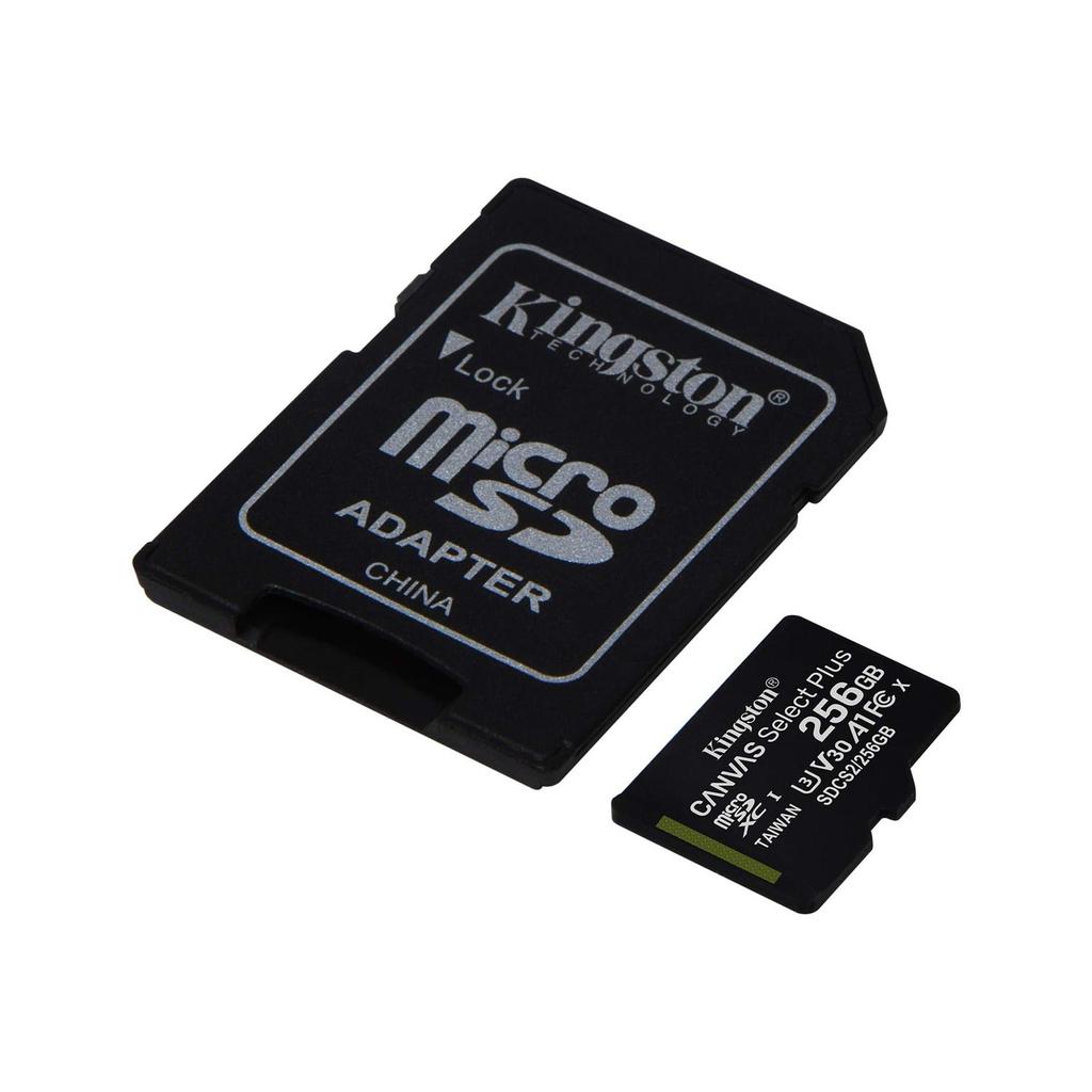 Kingston Canvas Select Plus 256GB MICRO SDXC 100MB/s Read A1 Class 10 UHS-I Memory Card