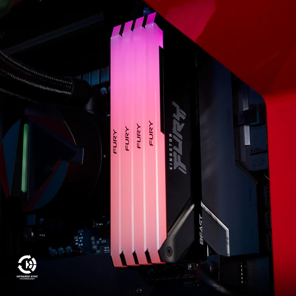 Kingston Fury Beast RGB 16GB DDR4 3200MHz CL16 Memory (KF432C16BB2A/16)