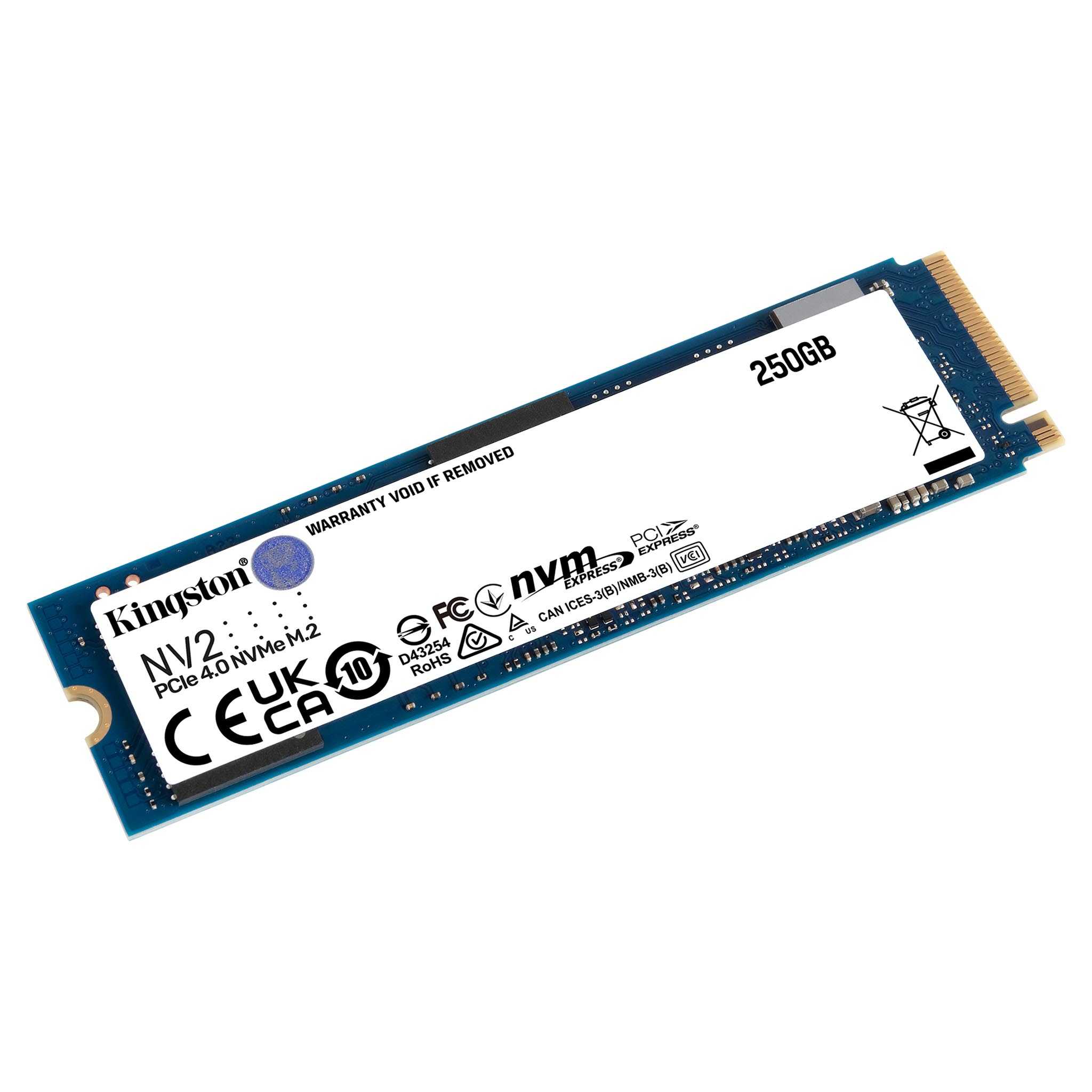 Kingston NV2 250G M.2 2280 NVMe Internal SSD | PCIe 4.0 Gen 4x4 | Up to 3000 MB/s | SNV2S/250G