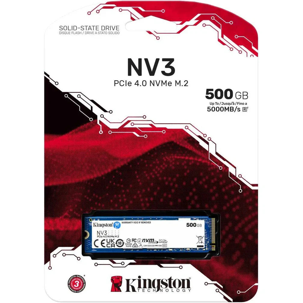 Kingston NV3 500GB NVMe SSD Gen4 Upto 5000Mb/s-SNV3S/500G