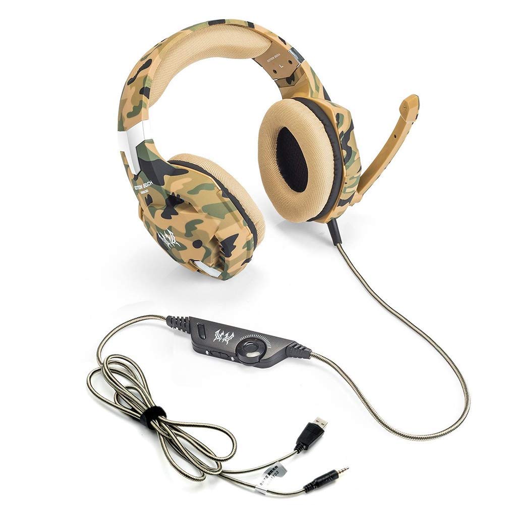 Kotion Each G2600 Gaming Headphone with Mic and LED (Camo Yellow)