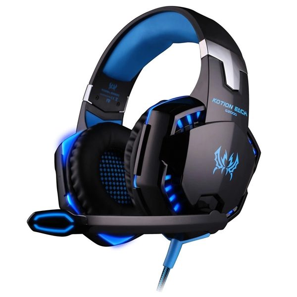 Kotion Each G7500 Computer Gaming Stereo Headset Earphone Multimedia LED With Mic - Blue