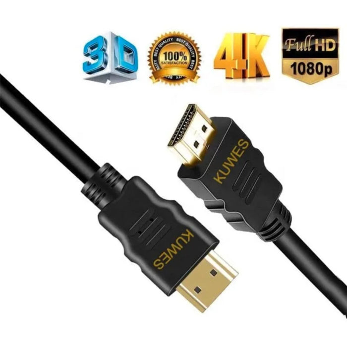 Kuwes HDMI Cable Gold Male to Male Connector 1.4V Ultra HD/High Speed (10M)