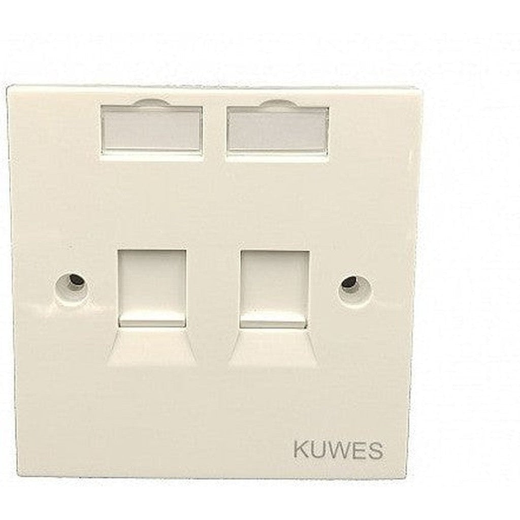 Kuwes Uk Double Outlet Faceplate 86 X 86Mm