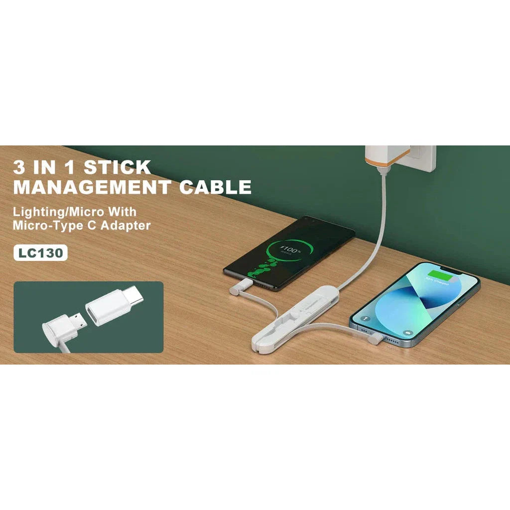 LDNIO 3 in 1 3.8A Stick Management Cable LC130