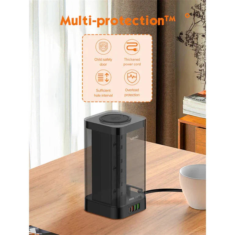 LDNIO 6 AC Tower Extension Power Socket SKW6458 - Surge Protector & Power Hub