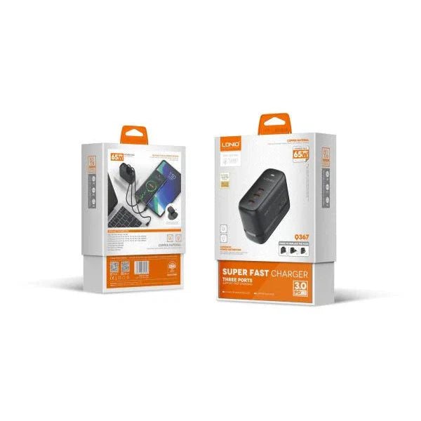 Ldnio Q367 GaN Supper Fast Charger - 65W / Type-C / Black
