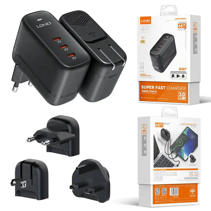 Ldnio Q367 GaN Supper Fast Charger - 65W / Type-C / Black