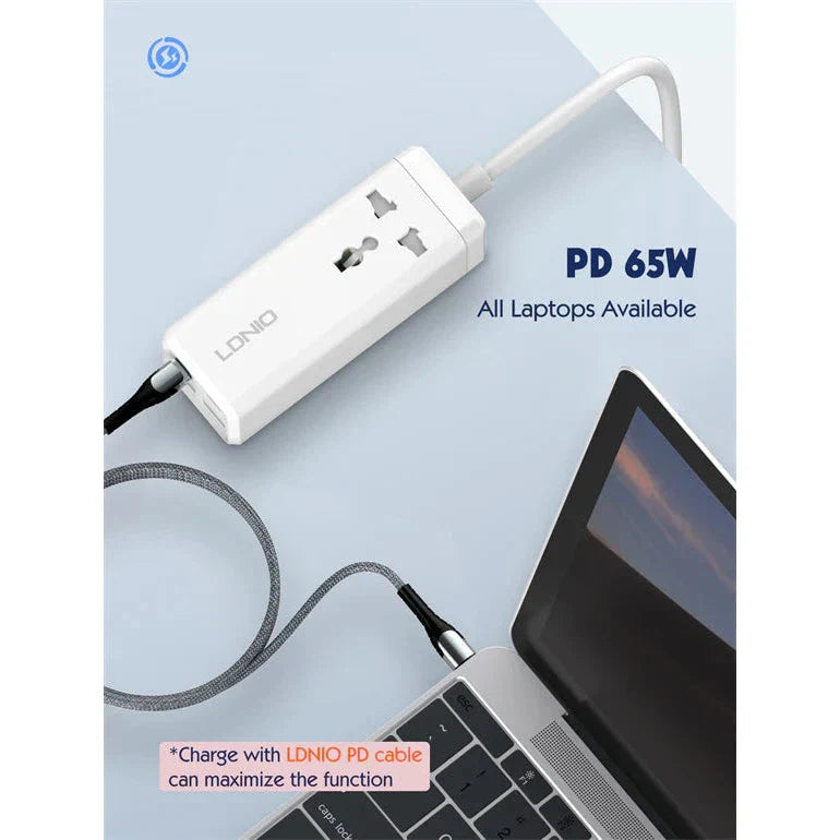LDNIO 65W Multifunction Universal Power Adapter SC1418