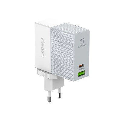 LDNIO A2620C Fast Wall Charger - 65W / USB-A / Type-C / White