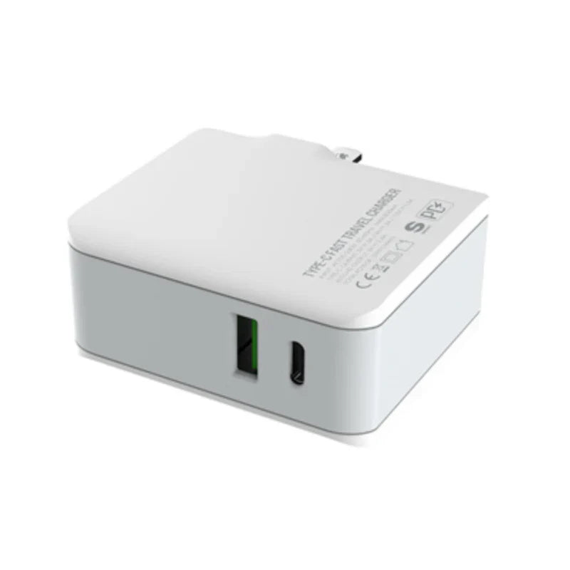 LDNIO A4403C Dual USB Ports Fast Wall Charger - 30W / USB-A / Type-C / White