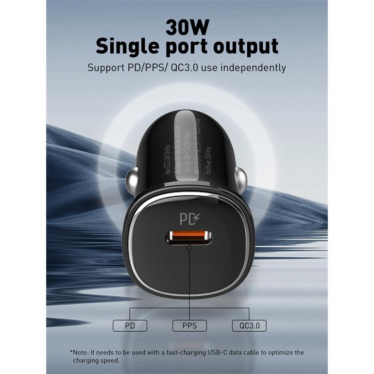 LDNIO C106 PD Super Fast Car charger - 30W / USB-C / Black