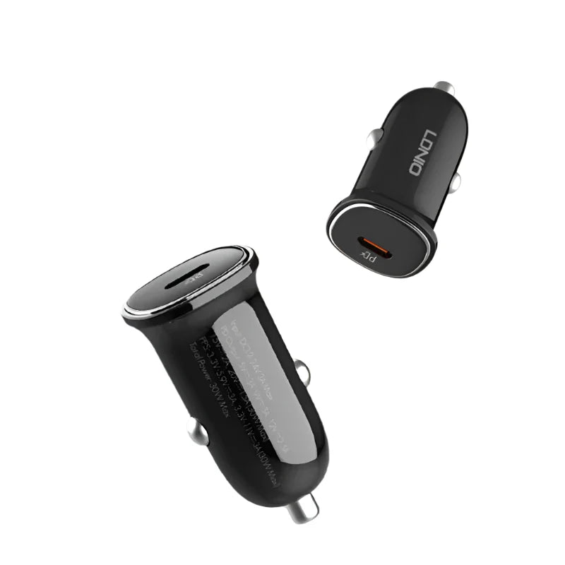 LDNIO C106 PD Super Fast Car charger - 30W / USB-C / Black