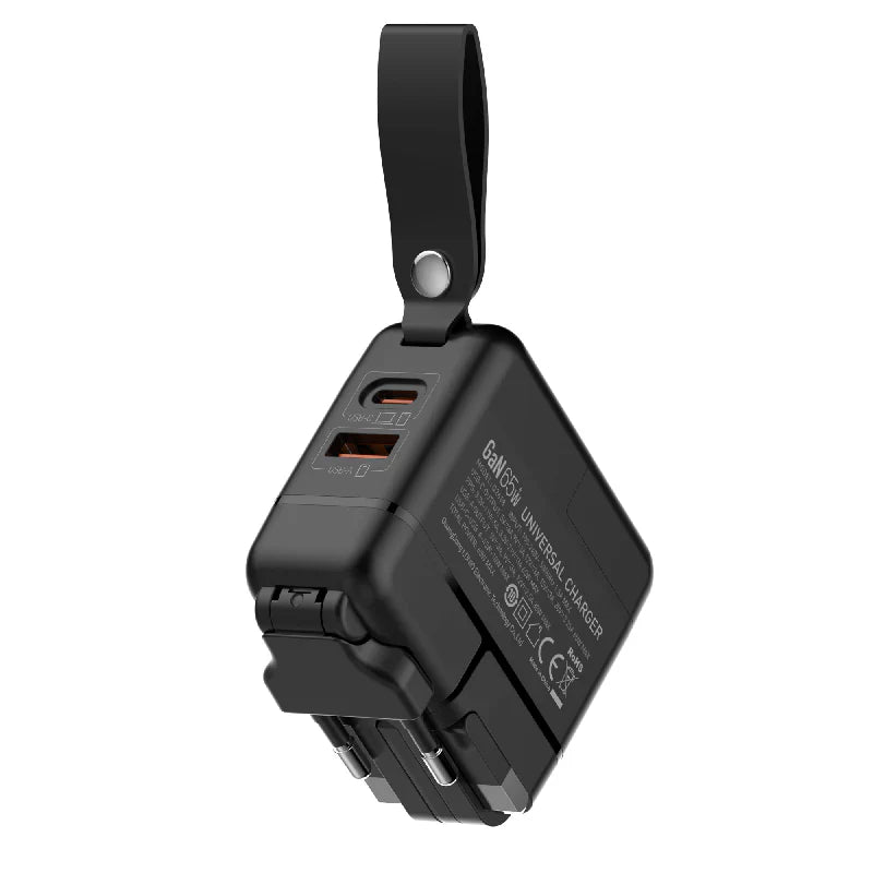 LDNIO Q2618 GaN Fast Wall Charger - 65W / USB-A / Type-C / Black