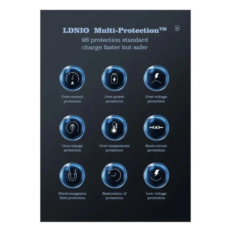 LDNIO Q4010 Multiport Desktop Charging Wireless Charger - 140W / Black