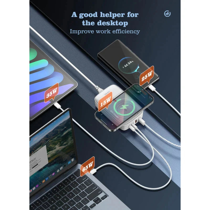 LDNIO Q4010 Multiport Desktop Charging Wireless Charger - 140W / White