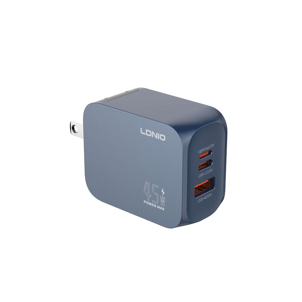 LDNIO Q6 Super Fast Charger - 45W / USB-A / USB-C / Lightning / UK Plug