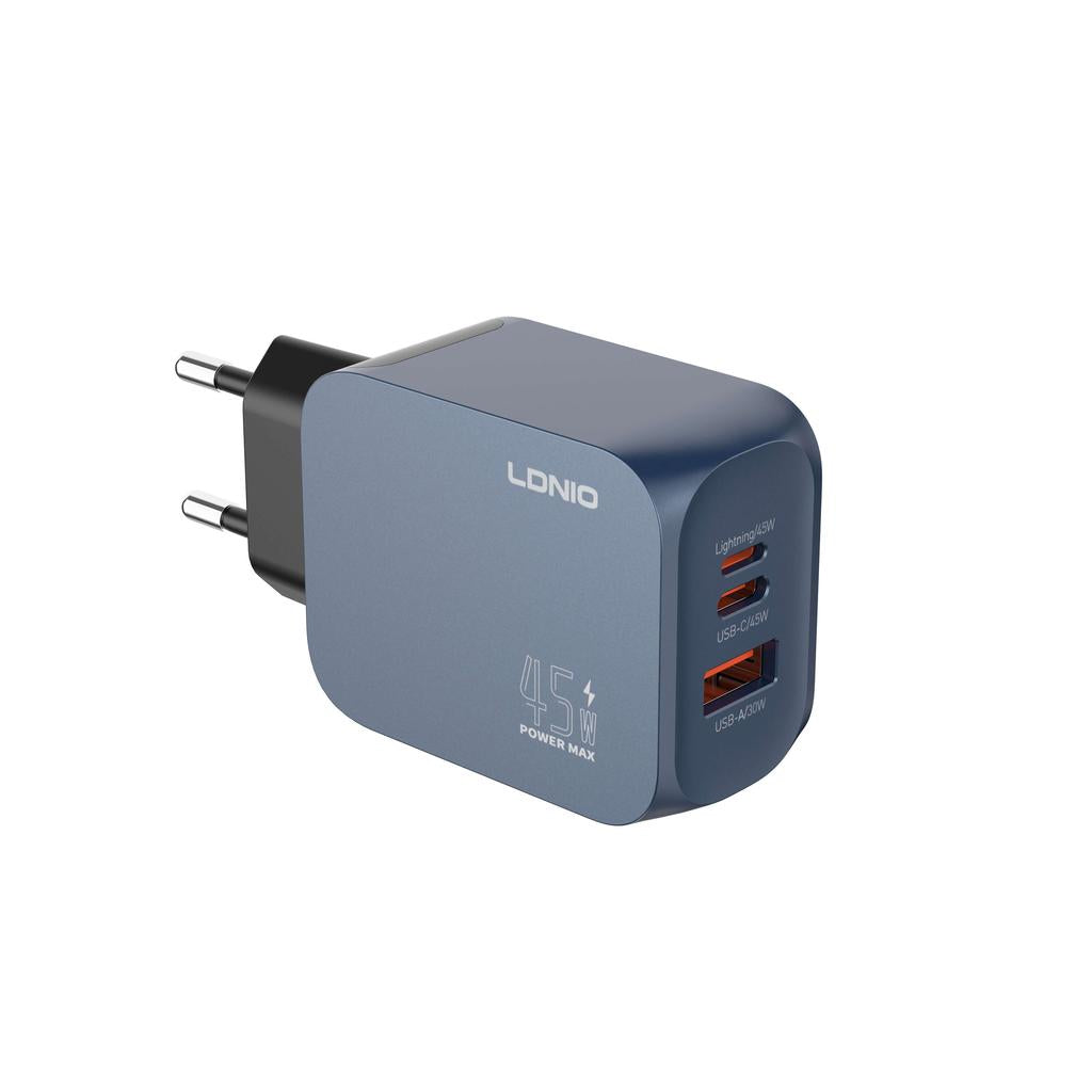 LDNIO Q6 Super Fast Charger - 45W / USB-A / USB-C / Lightning / UK Plug